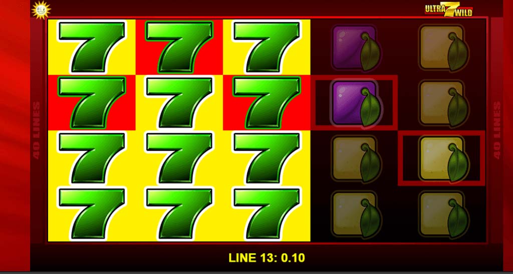 Ultra 7 Wild Slot Spieloberfl&auml;che 
